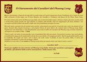 Il Giuramento dei Cavalieri del Phuong Long - Phuong Long Italia